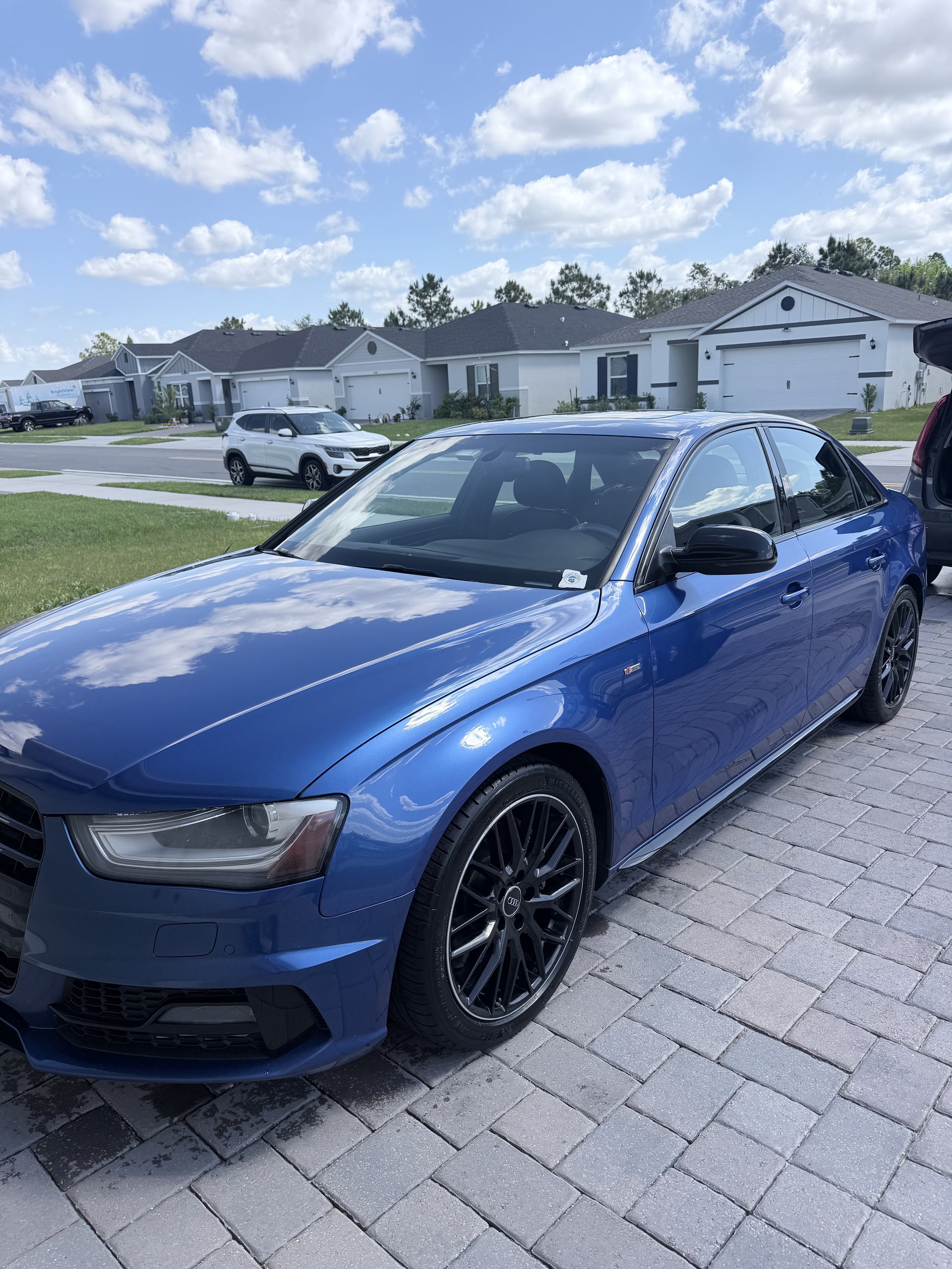 Blue Audi detailed